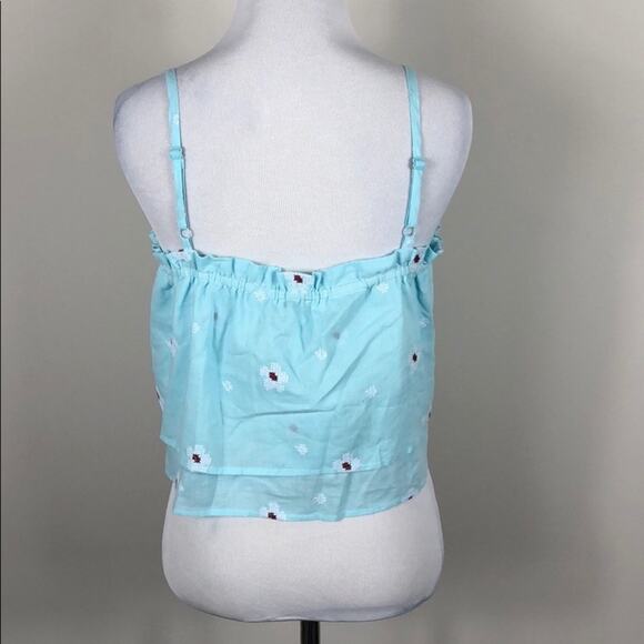 Love Fire Top Tiered Blue Crop Top Ruffle Tassel - Picture 5 of 7